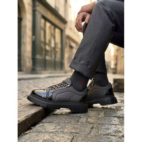 BA0245 Gri Rugan Paraşüt Detaylı Akıllı Lastik Bağcık Yüksek Taban Günlük Erkek Ayakkabı