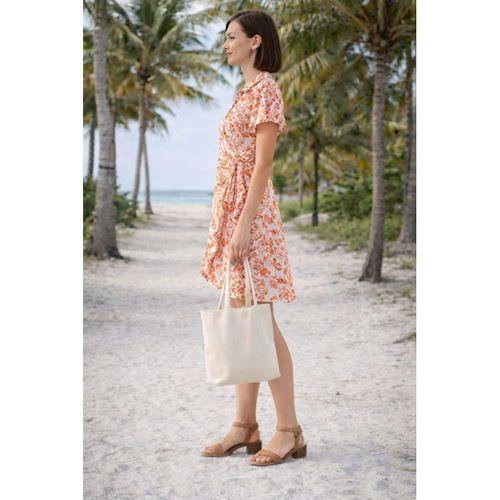 ALEXANDERGARDI Yaka Detaylı Kuşaklı Volanlı Elbise