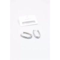 Oval Taşlı Küpe - Gümüş