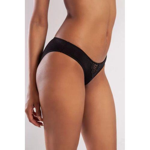 Golshan Garland Mini Slip, Kadın Güpürlü Siyah Külot
