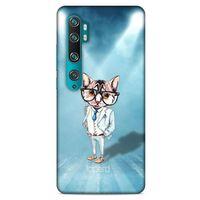 Xiaomi Mi Note 10 Kılıf FunnyMaX (40) Fit Silikon Kılıf Açık Mavi Kedi