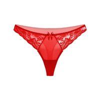 Kırmızı Dantelli Fantezi G String Külot