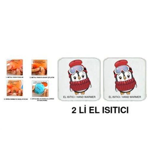 2 Adet Bereli Penguen Cep Sobası,El Isıtıcı,Sıcak Su Torbası Pvc  10X9,5Cm