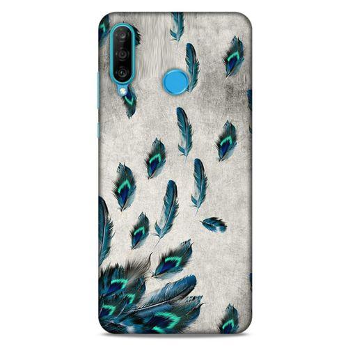Huawei P30 Lite Kılıf Desenli Özel Seri Tüyler (16) Kalın Kılıf
