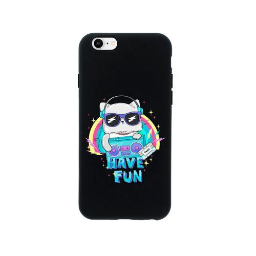 iPhone 6s Funny Cat Premium Siyah Lansman Silikonlu Kılıf