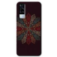 Vivo Y53s Kılıf HD Desen Baskılı Arka Kapak - Mandala Flower Wal + Kırılmaz Cam