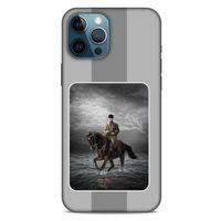 Apple iPhone 12 Pro Max Kılıf Atatürk (39) Liquid Crystal Kılıf Gri Şerit