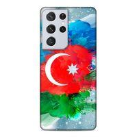 Samsung Galaxy S21 Ultra Uyumlu Kılıf Azarbaijan (15) Antişok Kılıf Bayrak İllustre