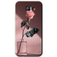 Galaxy A8 2016 Kılıf HD Desen Baskılı Arka Kapak - Retro Gül + Kırılmaz Cam