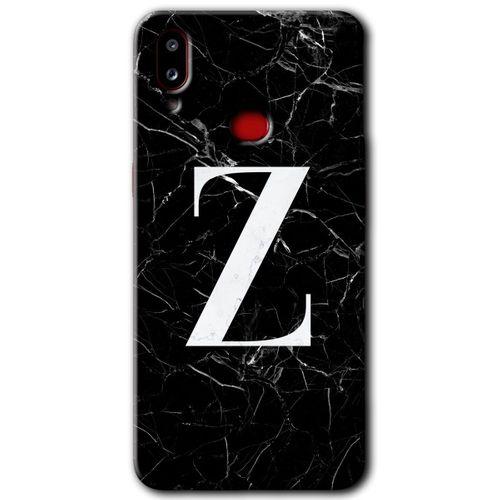 Galaxy A10s Kılıf HD Desen Baskılı Arka Kapak - Siyah Mermer Desenli Z Harfi