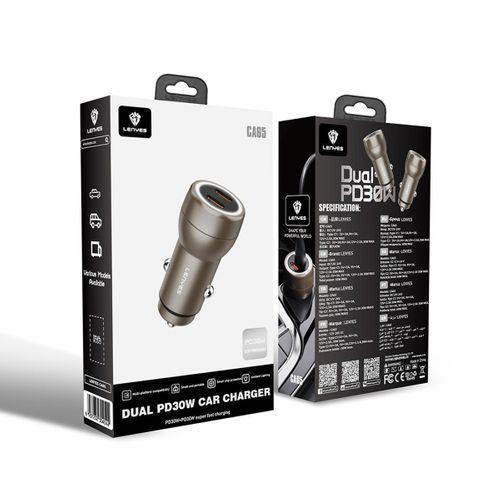 Lenyes CA65 Hızlı Şarj Özellikli Dual Type-C + Type-C Portlu PD Araç Şarj Aleti 60W