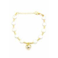 Kalp İnci Bileklik - Altın