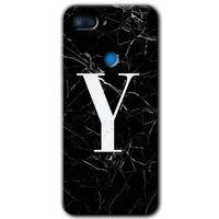 Potkal Hediye Fabrikası Xiaomi Mi 8 Lite Kılıf HD Desen Baskılı Arka Kapak - Siyah Mermer Desenli Y Harfi