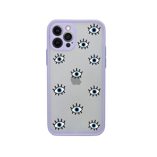 iPhone 12 Pro Max Kamera Lens Korumalı Nazar Gözler Desenli Lüx Telefon Kılıfı
