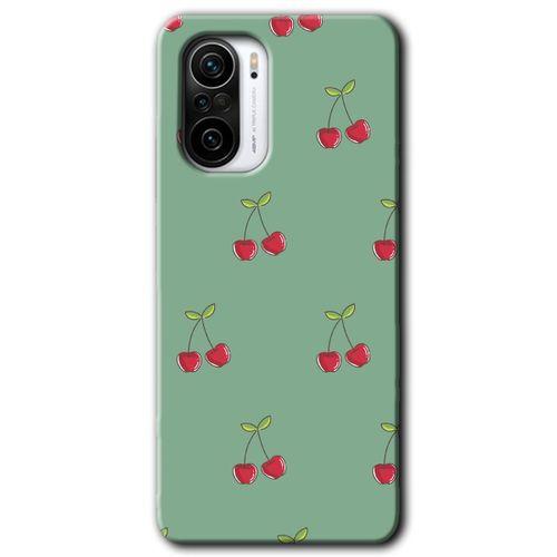 Poco F3 Kılıf HD Desen Baskılı Arka Kapak - Kiraz Berry + Kırılmaz Cam