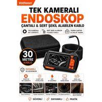 Ekranlı Tek Kameralı 30 Mt Sert Kablo Yılan Endoskop Kamera 8 Mm 4 3 Inc