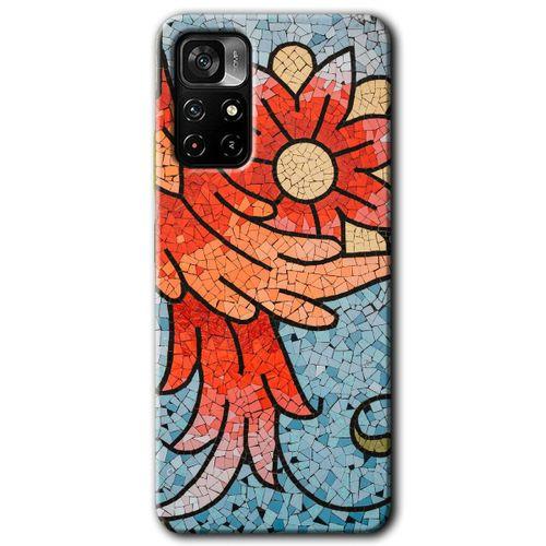 Redmi Note 11T Kılıf HD Desen Baskılı Arka Kapak - Mozaik Çiçek
