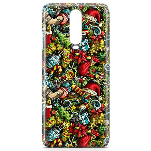 Xiaomi Redmi Poco X2 Kılıf Yılbaşı Süsleri Doodle Arka Kapak Koruma Desenli Full Koruyucu