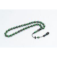 Oltu Taşı Ve Yeşil Galalith Çeşmi Bülbül İşlemeli Tespih