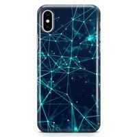 Apple iPhone X Kılıf Yeşil Ağ Arka Kapak Koruma Desenli Full Koruyucu