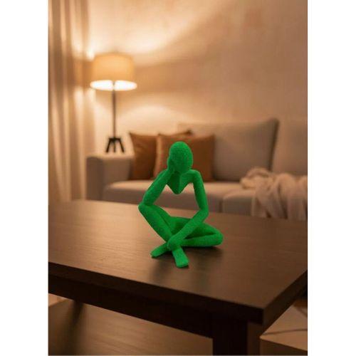 Dekoratif Yeşil İnsan Figürü Modern Masa Ve Raf Süsü