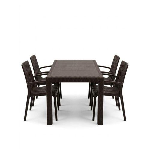 Mandella Kampanyalı  Elit Rattan 70x120  Nirvana  Koltuk Masa Takımı 4 Kişilik Kahverengi