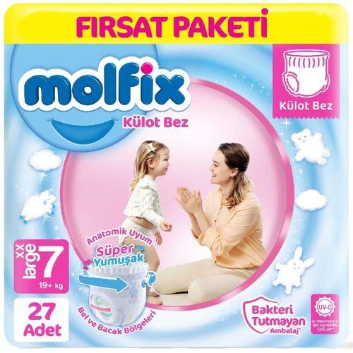 Çocuk Molfix Külot Bez Fırsat Paketi 7 Beden 19+ Kg 27 Adet