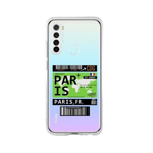 Redmi Note 8 Paris Bilet Tasarımlı Premium Şeffaf Silikon Kılıf