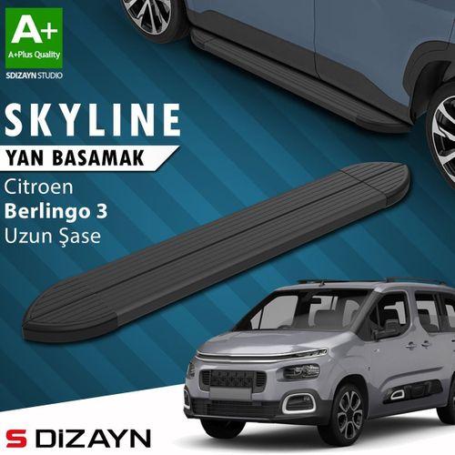 S-Dizayn Citroen Berlingo 3 Uzun Şase Skyline Siyah Yan Basamak 213 Cm 2018 Üzeri A+ Kalite