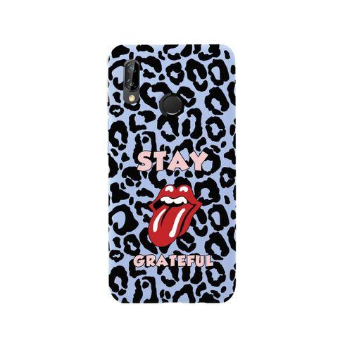 Huawei P20 Lite Stay Grateful Premium Silikonlu Lila Telefon Kılıfı
