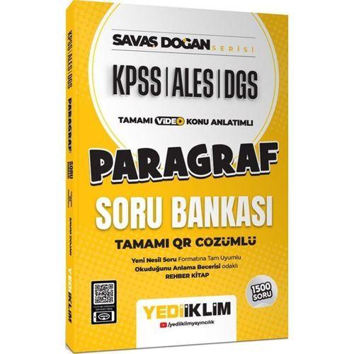 KPSS ALES DGS Savaş Doğan Serisi Paragraf Tamamı Video Konu Anlatımlı ve Tamamı QR Çözümlü Soru Bankası Yediiklim Yayınları