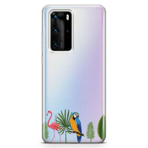 Huawei P40 Pro Kılıf Tropikal Dostlarımız Arka Kapak Koruma Desenli Full Koruyucu