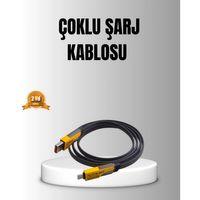 65w 4’ü 1 Arada Örgülü Hızlı Şarj Kablosu Usb-c Usb-a Çoklu Şarj Dayanıklı
