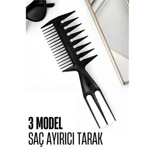 3 Modelli Geniş Dişli Saç Şekillendirme Tarağı - Saç Ayırıcı Tarak Stil ve Wax Tarağı 716458