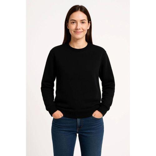 Üç İplik Düz Bisiklet Yaka SweatShirt  - Siyah