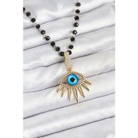 316L Çelik Zincir Kristal Boncuklu Göz Model Kadın Kolye