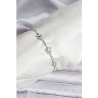 Renkli Yıldız Model Zirkon Taşlı Gümüş Renk Pirinç Su Yolu Kadın Bileklik