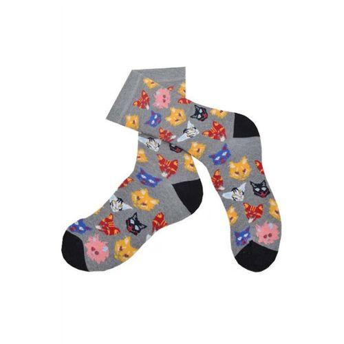 Kedi Köpek Desenli Çorap Erkek Uzun Çorap Clb