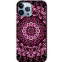 iPhone 13 Pro Max Kılıf HD Desen Baskılı Arka Kapak - Mandala Patterns Kaleidoscope + Kırılmaz Cam