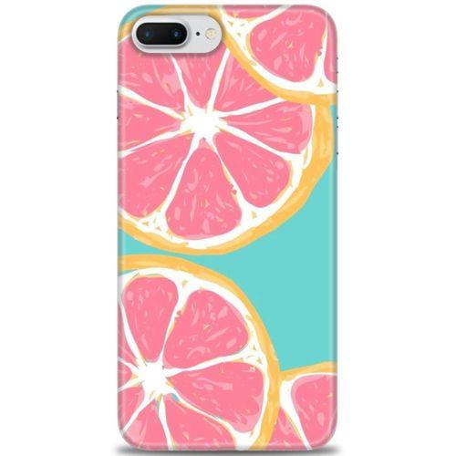 iPhone 8 Plus Kılıf HD Baskılı Kılıf - Pembe Limon + Tam Ekran Koruyucu