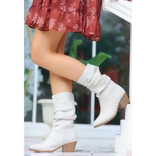 Yior Bej Cilt Topuklu Bot