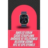 49mm Akıllı Saat Amoled Ekranlı Kadın Erkek Kol Saati Plastik Kordon