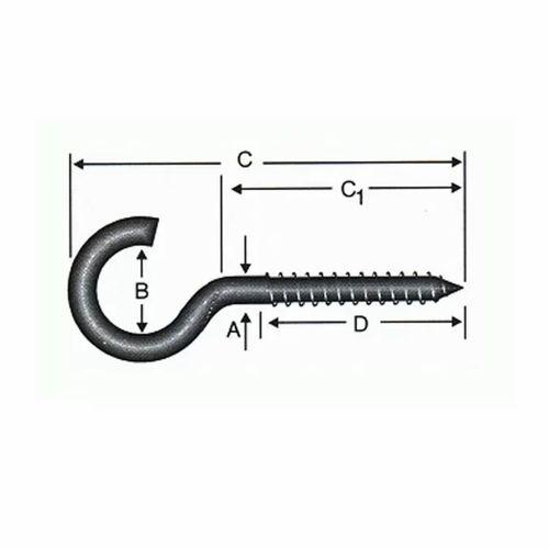 Açık Piton, Kanca, Çengel 18x60 - 144 Adet