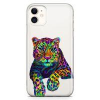 Apple iPhone 11 Kılıf Kaplan Colorful Arka Kapak Koruma Desenli Full Koruyucu