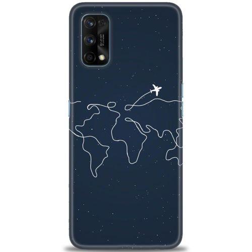 Realme 7 Pro Kılıf HD Baskılı Kılıf - Uçak ve Dünya + Tam Ekran Koruyucu