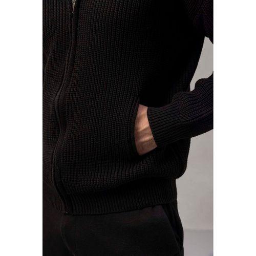 Coppola Fermuarlı Polo Yaka Triko Hırka Siyah - Wenders Bisiklet Yaka Sweatshirt Beyaz - Bezayağı Kumaş Pantolon Siyah