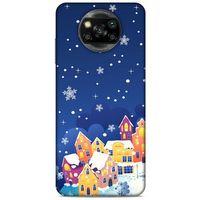 Xiaomi Redmi Poco X3 Kılıf Snowix (27) Tasarımlı Kılıf Turuncu Lacivert