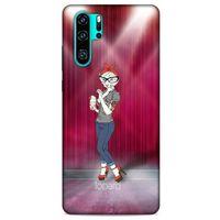 Huawei P30 Pro Kılıf FunnyMaX (50) Shockproof Kılıf Koyu Pembe Kedi