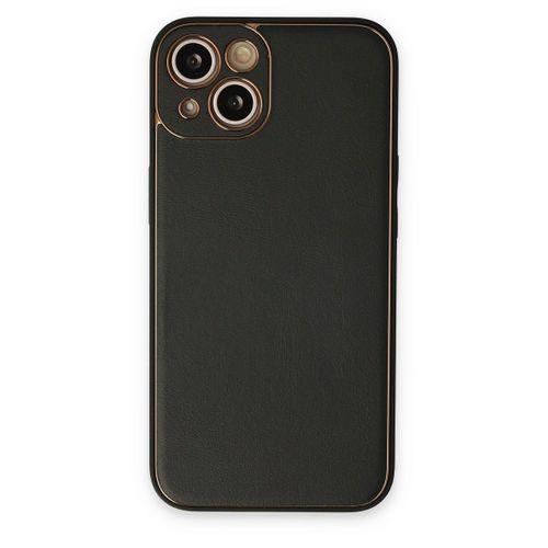 Newface iPhone 14 Kılıf Coco Deri Silikon Kapak - Siyah