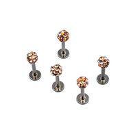 Renkli Taşlı Çelik 5 Adet Kaş Tragus Piercing